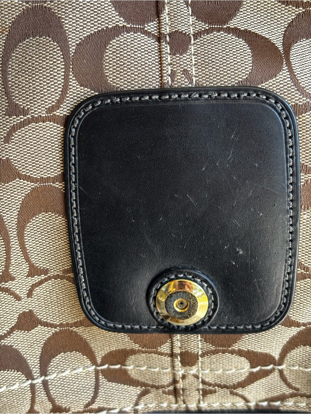 Coach Bleecker Legacy Signature Buckle Flap Hobo Bag Khaki Mahogany Style 11434 - Picture 15 of 16
